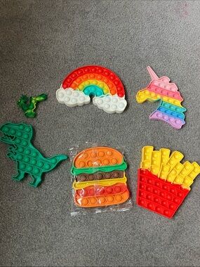 Rainbow, Unicorn & Food Pop-It Fidget Toy Set - Multi-Color